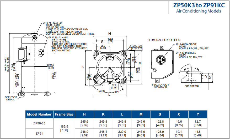 ZP83KCE-TFD Copeland Air Conditioner Scroll Compressor 68000BTU 7HP For Refrigeration