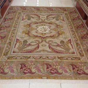China Aubusson Style Hand Knotted Wool Area Rugs With Fringe Soft Feature on sale
