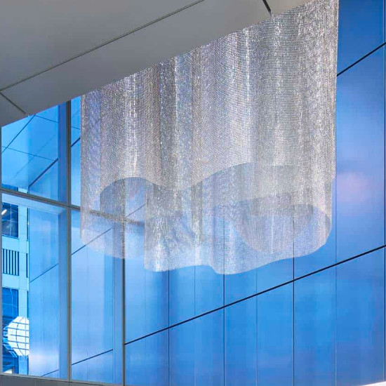 Corrosion Resistant Metal Ring Mesh Electroplated Surface For Architectural Design