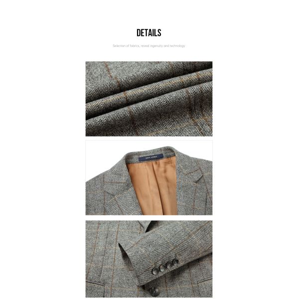 1000 Cotton Thicken Mens Formal Suits One Button Slim Fit Sport Coat Woolen Jacket For Winter Business Daily Blazer Men