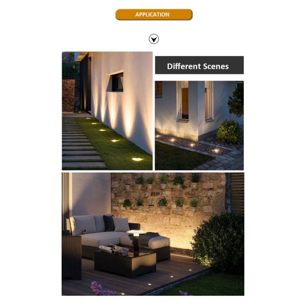 3W IP67 Garden Stair Lights RGB3in1 Aluminum Housing Stainless Steel Front Cover With Two Years Warranty