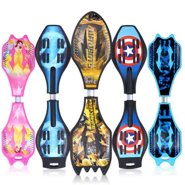 hello kitty caster board ripstick skateboard with rocket shape pink orange blue