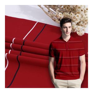 China Mercerized Striped Cotton Fabric , Yarn Dyed 95 Cotton 5 Spandex Fabric on sale