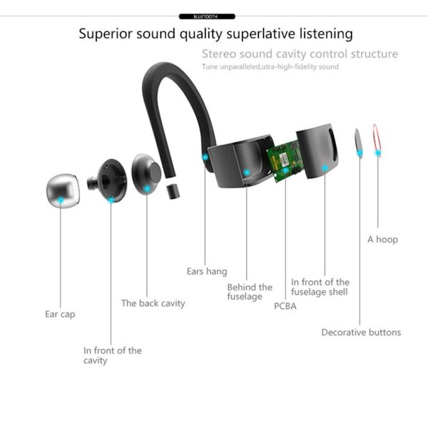 bluetooth earphone headset hot sale u8 earphone good music quality haozhida digital tech u8 earphone