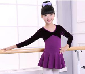 China Girl Long Sleeve Cotton Leotard Ballet Dance Female Ballet Gymnastics Dancewear on sale