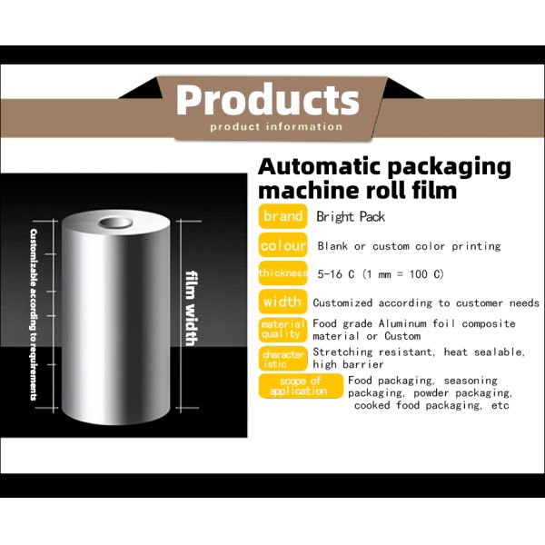 New Material Roll Film for Snack / Noodle Vertical Form Fill Seal Machine