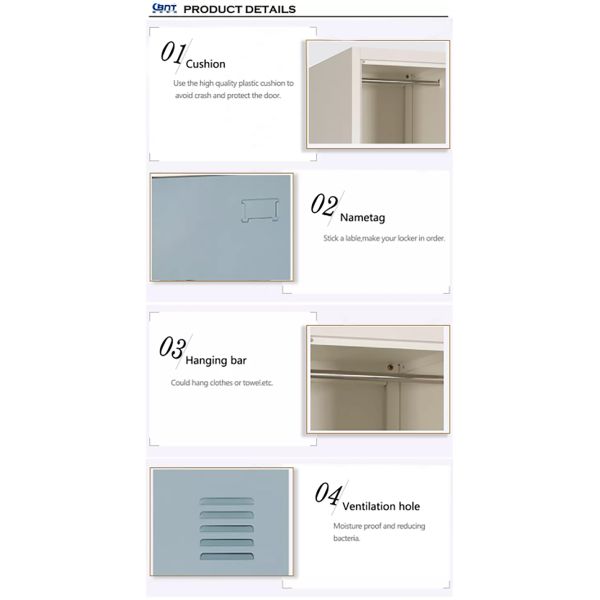 Living Room Full Height Two Doors Steel Wardrobe Locker