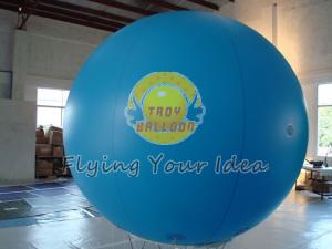 China Blue Inflatable Advertising Balloon Filled Helium Gas with 0.18mm PVC for Outdoor Advertising on sale