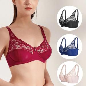 China                  Thin Sexy Lace Breathable Lingerie Bra Adjustable Gathered Bra Large Size Underwear              on sale