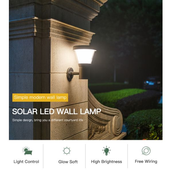 Fast Charging Solar Powered LED Wall Light IP65 LED Solar Security Lamp For Pathway Footpath