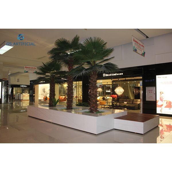Indoor Vertical Artificial Palm Trees Big Lush Trunk Lasting Long Time