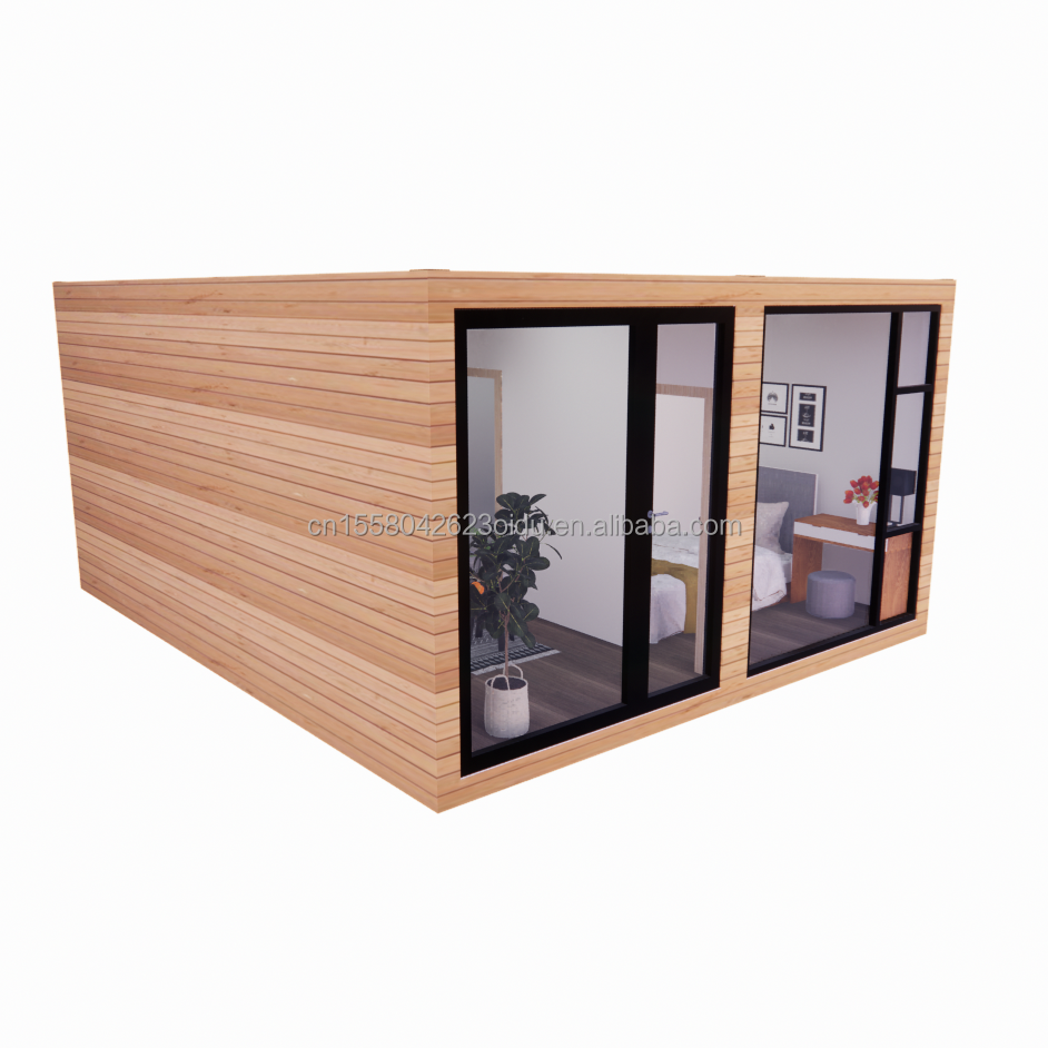 Prefabricated Wooden Glass Sunlight House Container House with Customized Color and Wall 50/75/100mm Wave Sandwich Panel