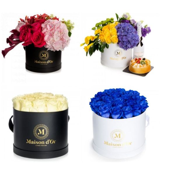 800gram Embossing Rigid Flower Packaging Box Square 4C Color