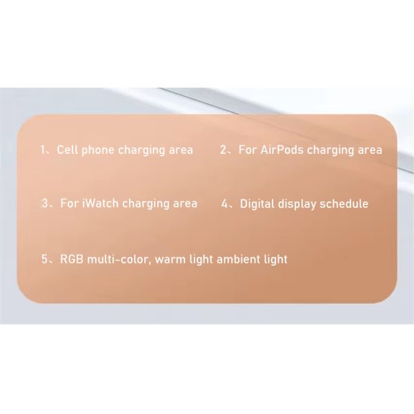 LED Digital RGB Alarm Clock 4 In 1 Folding Wireless Charging Station Dock Stand For Xiaomi Samsung iPhone Wireless Charger
