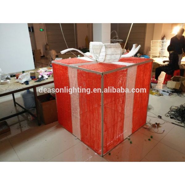 Festival decoration LED motif 3D gift box outdoor Christmas light