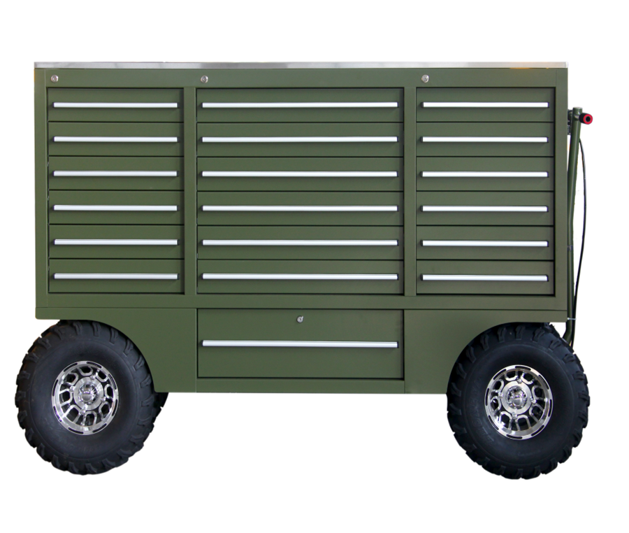 Automotive Tool Cart With Stainless Steel Wheels Garage Storage