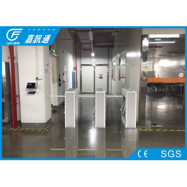 Security Mechanical Vertical Tripod Turnstile High Speed With Fingerprint Reader