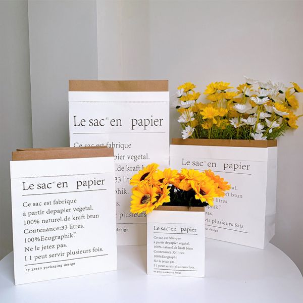 Custom Gift Packing Paper Bag Flower Packing Paper Bag Matte Capping
