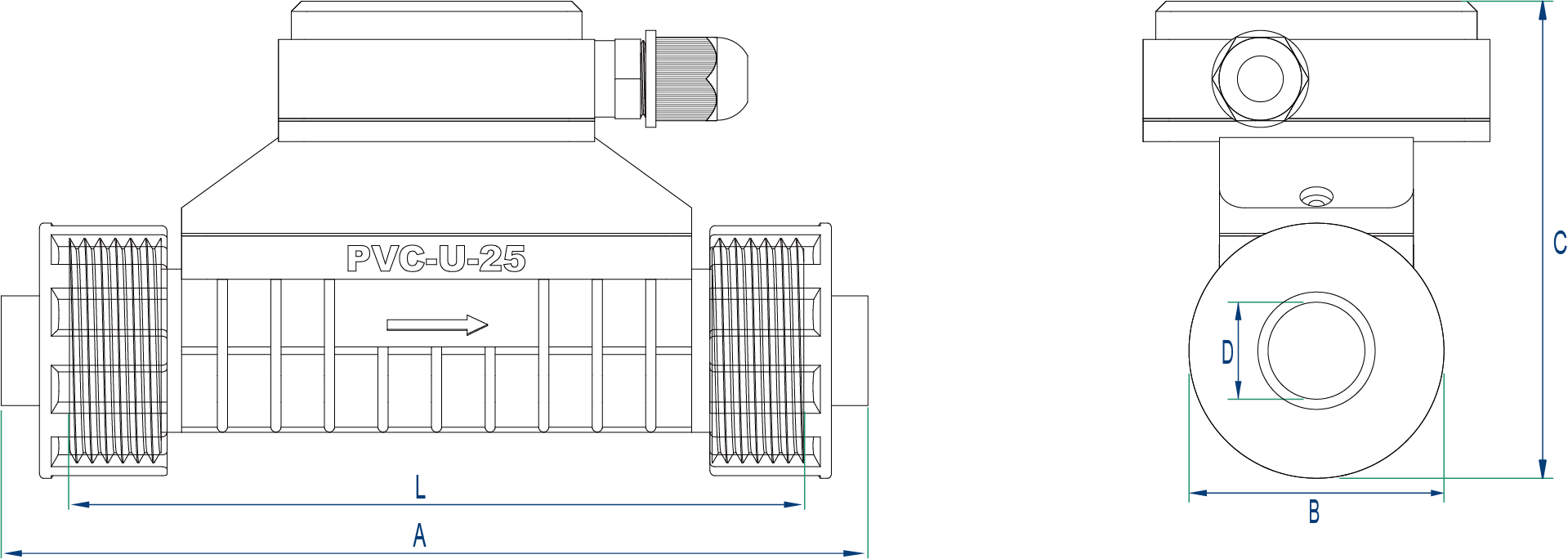 Effortless Installation with Double Union Connection of FL101 In-Line Ultrasonic Flow Meter Flo-Instruments