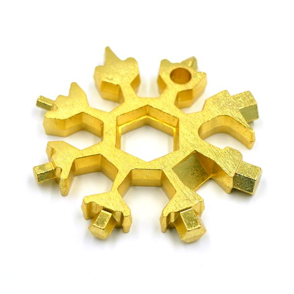 Bicycle Wrench Set Screwdriver Kit 18 in 1 Stainless Steel Snowflake Multitool for Outdoor Camping Daily Tool