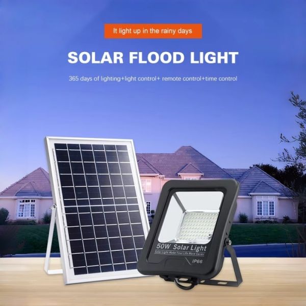 Solar Panel LED Flood Light Solar Outdoor Floodlight Portable Solar Powered Lights for KFLK-50W