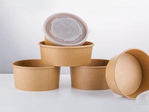 China Natural Kraft Grease Resistant Brown Paper Bowls Food Grade 100% Eco - Friendly on sale