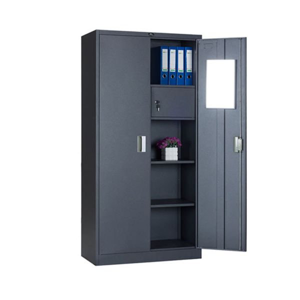 Modern Steel Clothes Storage Cabinet File Metal 2 Doors Wardrobe