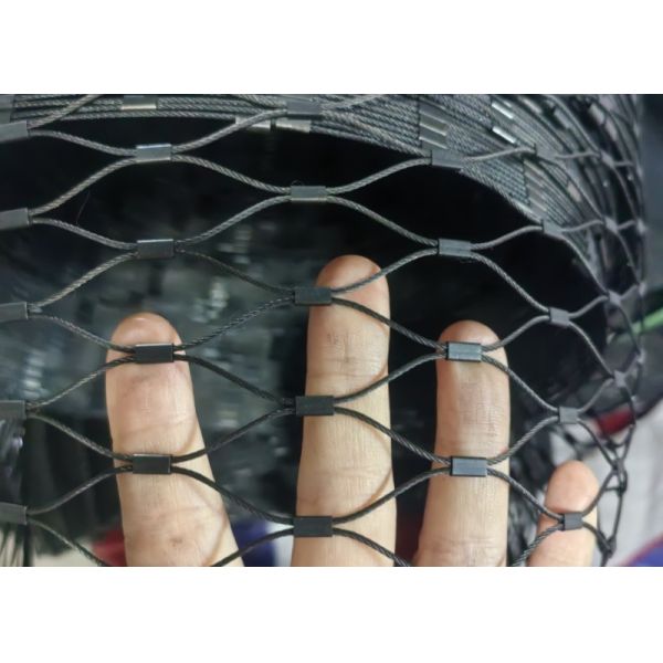 Black Oxidized Rope Net Fence 60*60 Opening Rope Netting Fence CE Certified