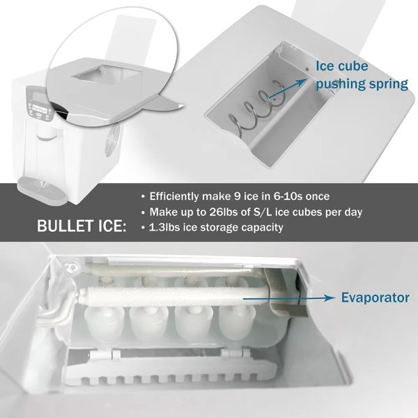20kg Bullet Ice Block Making Small Home Commercial Ice Maker Machine for Business Automatic input water type Hand watering