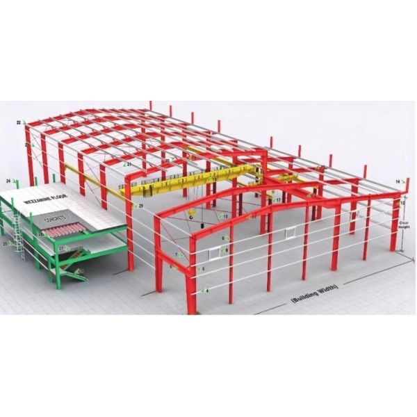 Custom Span Prefabricated Steel Structure Mezzanine Building For Multi-Functional Use