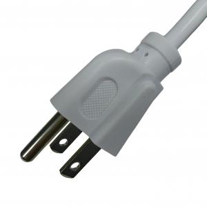 Buy cheap 10A 125V 18AWG PVC Power Cord , White UL 3 Pin Plug US Standard Power Cord product
