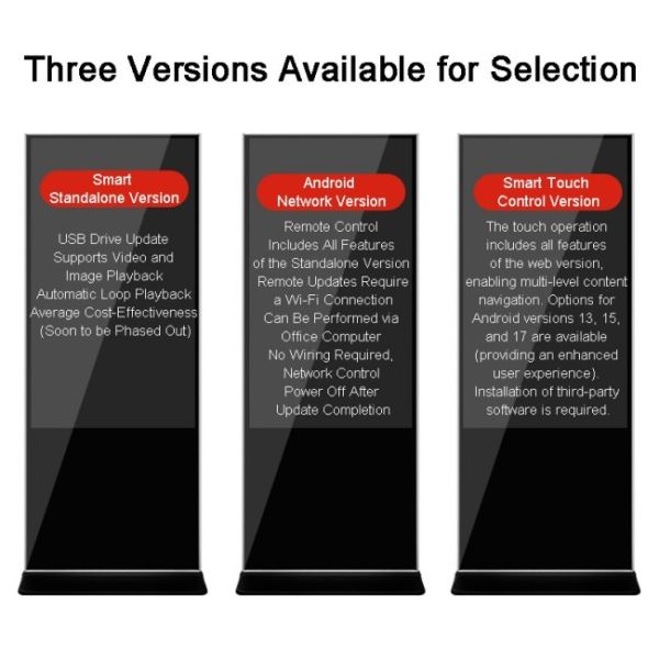 8 Array Mic 75 Inch Vertical Interactive Totem LCD Advertising Display With Android Operating System