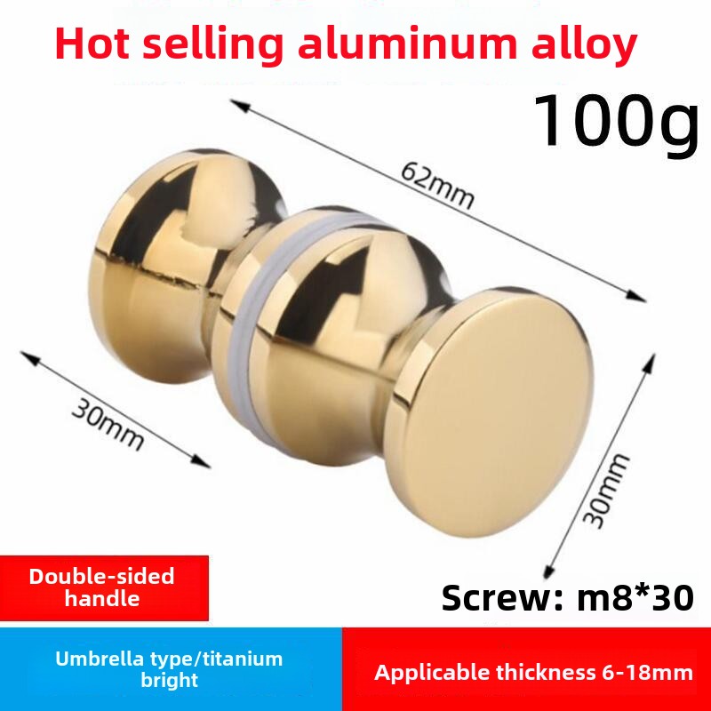 Single Hole Modern Solid Cylindrical Aluminum Bathroom Accessory Single Handle for Small Shower Room Glass Door