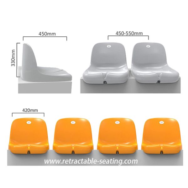 College Anti UV Plastic Stadium Seating Blue PP For Football Game
