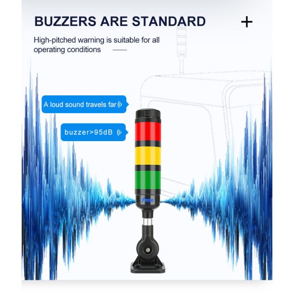 Multilayer Signal Tower Lamp Foldable IP54 Rated Buzzer Machine Equipment Indicator Lights