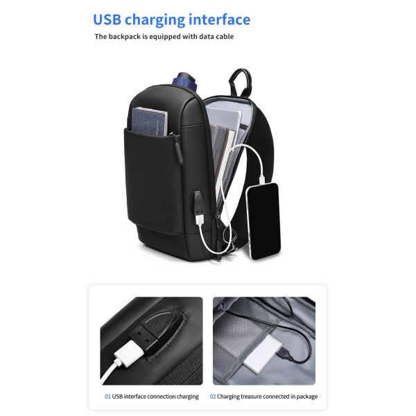 Customizable Cross Body Mens Sling Bag Multi Compartment Daily Used
