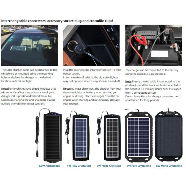 Trickle Portable Solar Charger Maintainer Monocrystalline ODM&OEM
