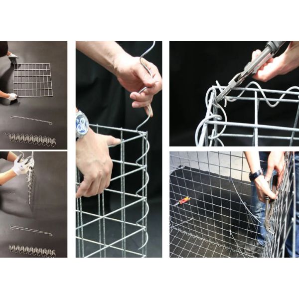 Installation demonstration of welded gabion wire mesh basket