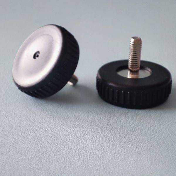Knurled Flat Head Thumb Screw Mill steel PA66 Hand Tighten / Hand Spin Screw