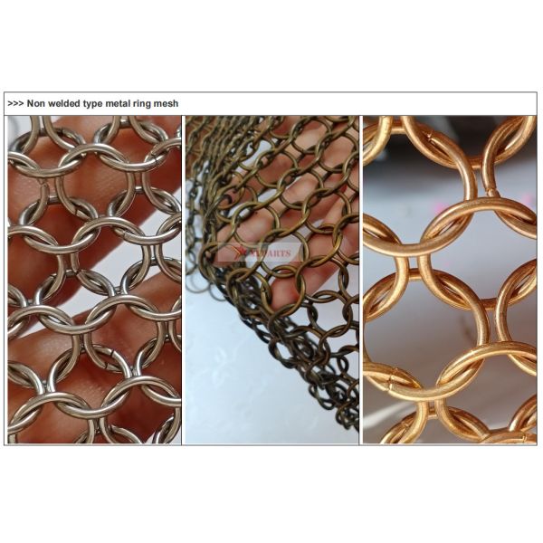 Stainless Steel Ready To Hang Chainmail Curtain 0.8x7mm For Architecture Decoration