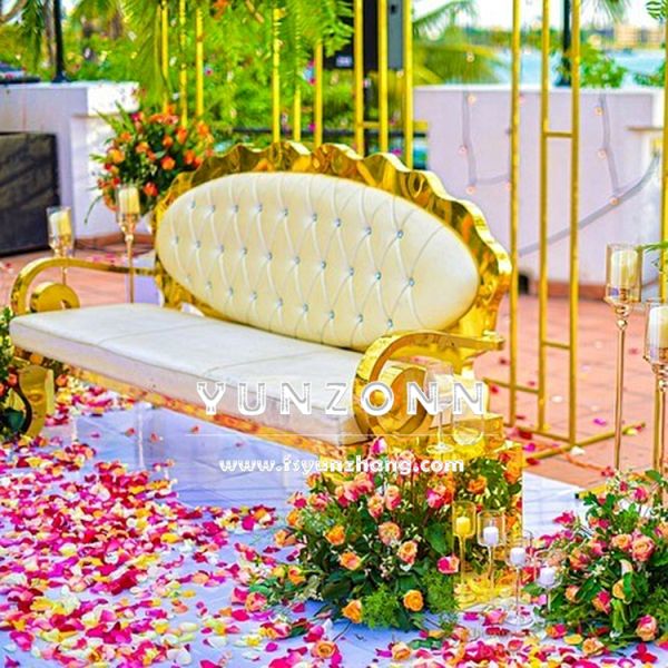 Luxury European Design Classical Sofa Stainless Steel Frame for Hotel Wedding Banquet Living Room Furniture or Event