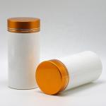 China PE Plastic 200mL Straight Cylinder Shape Medicine Pharmacy Bottles with Aluminum Lids for sale