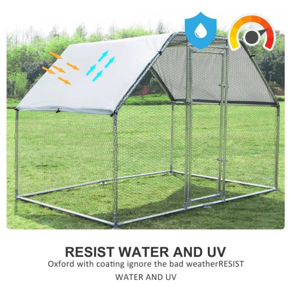 9x6ft Metal Chicken Coop Run For Farm Poultry