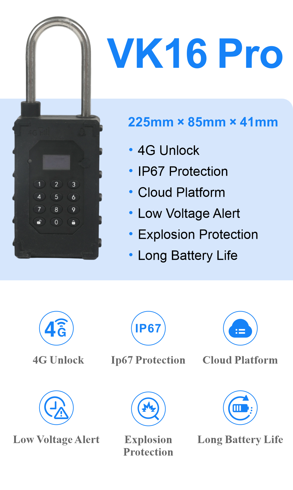 VK16-Pro 4G Smart Logistics Electronic Lock