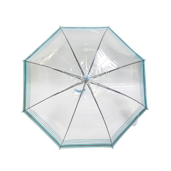 Cute Full Coverage Clear Dome See Through Umbrella Poe Fabric Transparent Material