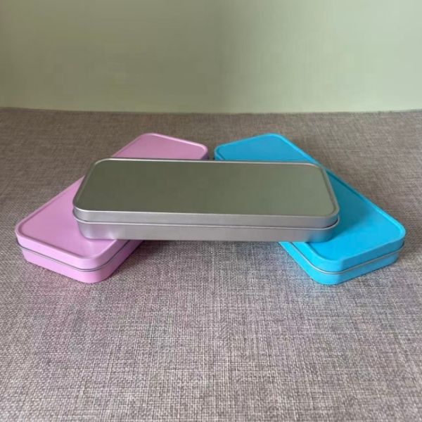 Rectangle Metal Pencil Case Tin Square Tinplate Case Makeup Pen Tin