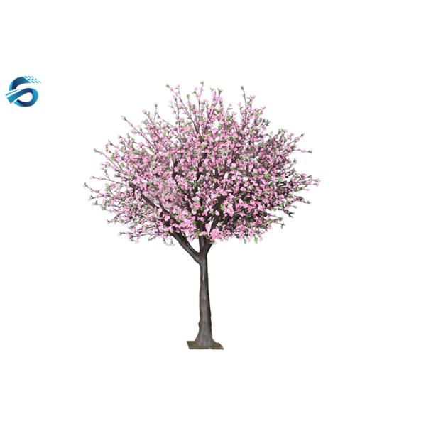 Plant Fiber Artificial Peach Blossom Tree Lifelike Shape Color Customizable