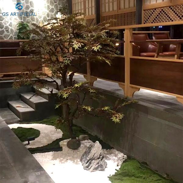 Japanese Style Artificial Maple Tree With Autumn Leaves For Outdoor Decoration