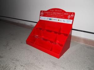 Customised Red Corrugated Pop Cardboard Counter Displays unit for retailling