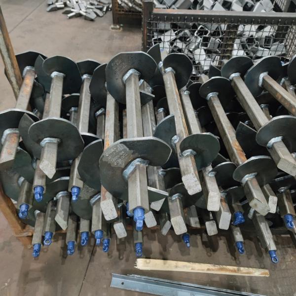 Round Corner Helical Anchor Screw Pile Solid Square Shaft